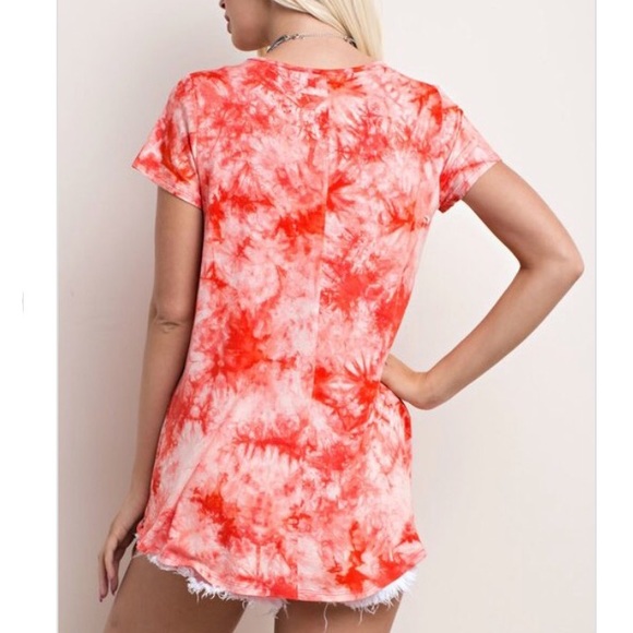 Orange tie dye infinity top - Picture 3 of 6